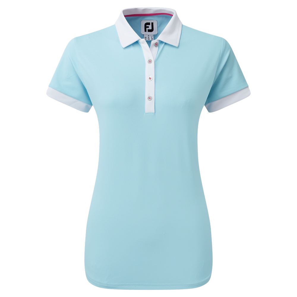 FootJoy Ladies Colour Block Pique Golf Polo Shirt