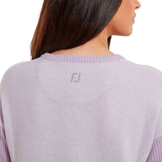 Picture of FootJoy Ladies Houndstooth Crewneck Golf Sweater