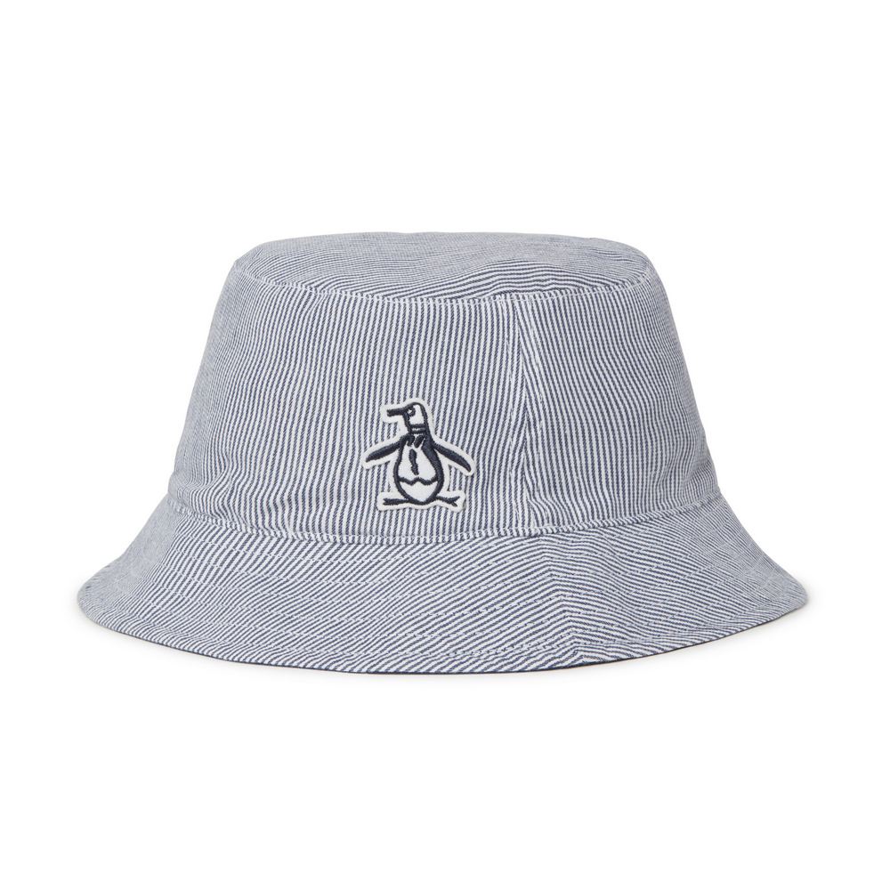 Original Penguin Men's Reversible Railroad Stripe Golf Bucket Hat