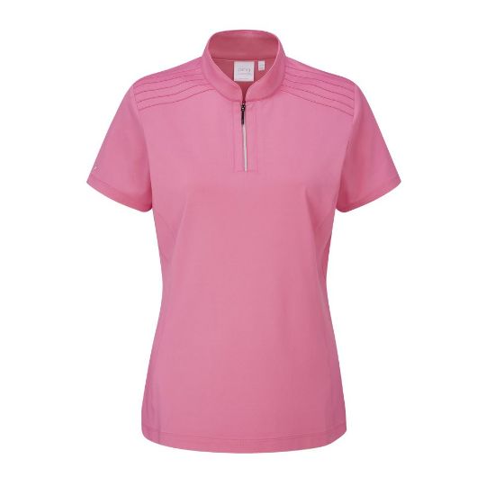 Picture of PING Ladies Martina Zip Neck Golf Polo Shirt