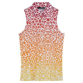 Picture of J.Lindeberg Ladies Dena Print Sleeveless Golf Polo Shirt