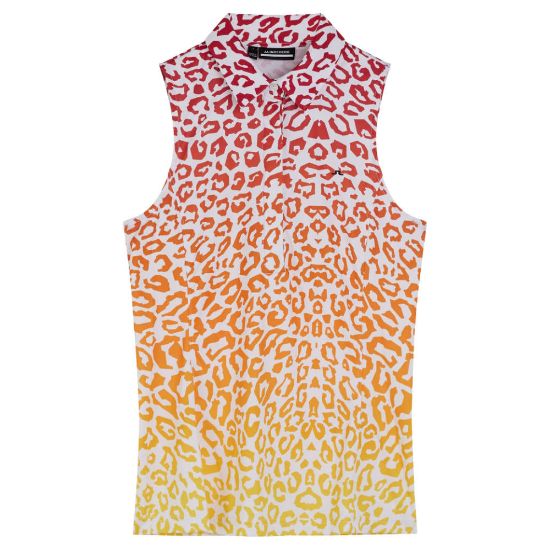 Picture of J.Lindeberg Ladies Dena Print Sleeveless Golf Polo Shirt