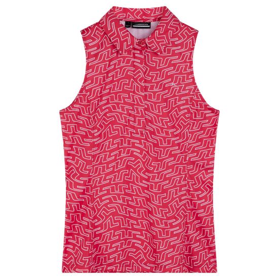 Picture of J.Lindeberg Ladies Dena Print Sleeveless Golf Polo Shirt