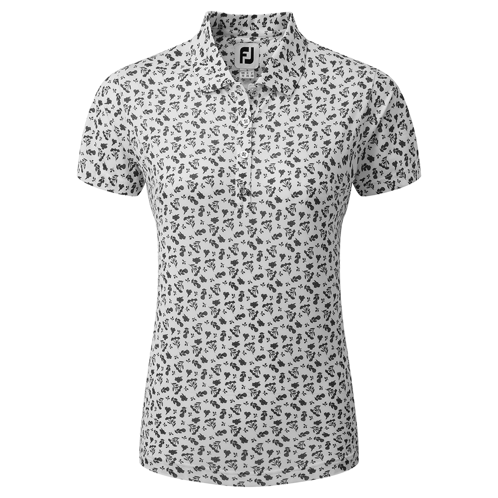 FootJoy Ladies Floral Print Lisle Golf Polo Shirt