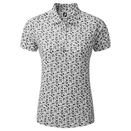 Picture of FootJoy Ladies Floral Print Lisle Golf Polo Shirt