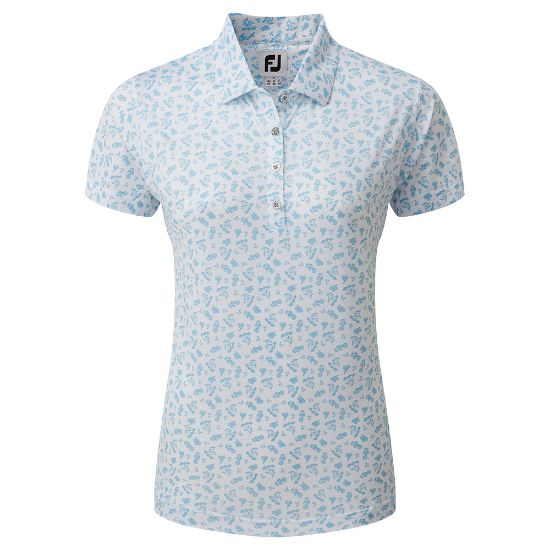 Picture of FootJoy Ladies Floral Print Lisle Golf Polo Shirt