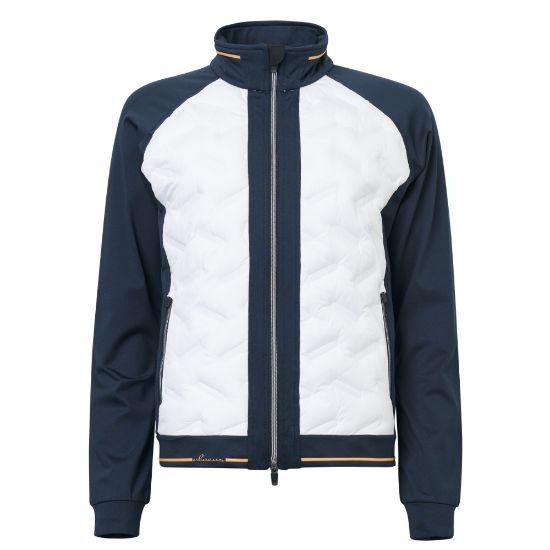 Abacus Ladies Grove Hybrid White Golf Jacket Front View