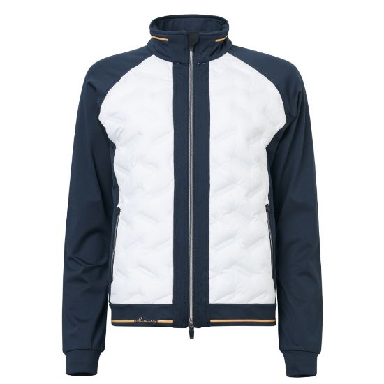 Abacus Ladies Grove Hybrid White/Navy Golf Jacket Front View