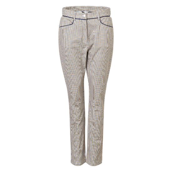 Abacus Ladies Druids Windvent Golf Trousers Harvest Check Front View