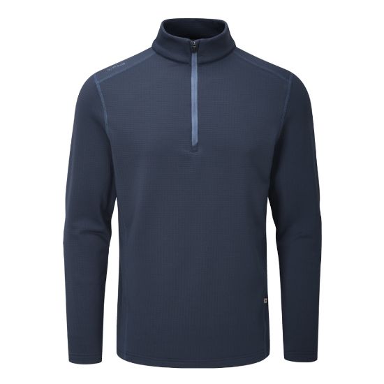 PING Men's Edwin 1/4 Zip Blue Golf Midlayer Front View