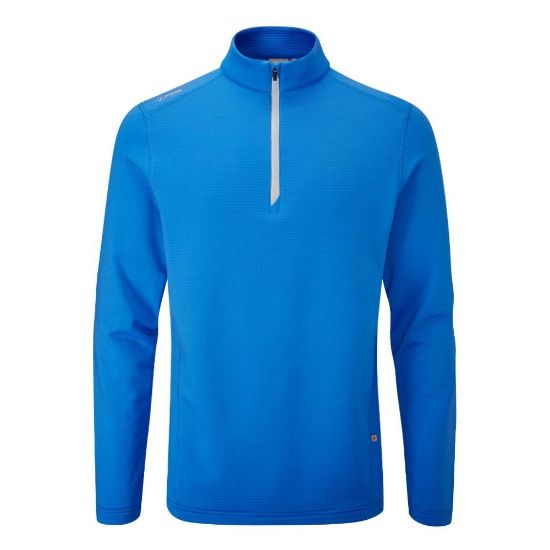 PING Men's Edwin 1/4 Zip Blue Golf Midlayer Front View