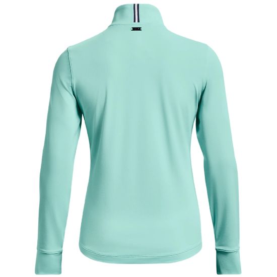 Under Armour Ladies Playoff 1/4 Zip Turquiose Golf Pullover Back View