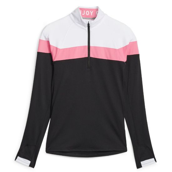 Puma Ladies Lightweight 1/4 Zip Black Golf Midlayer Front View