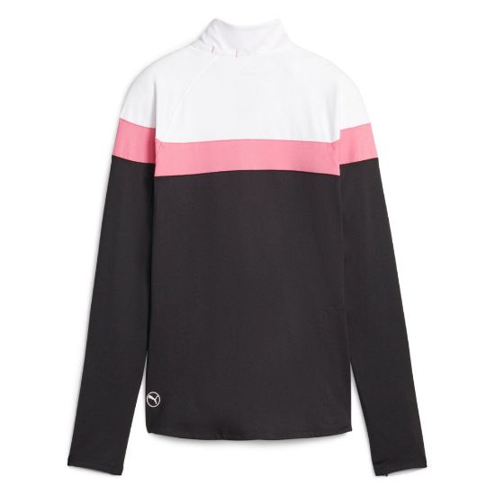 Puma Ladies Lightweight 1/4 Zip Black Golf Midlayer Back View