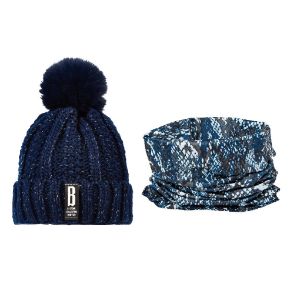 Picture of Swing Out Sister Ladies Bobble Hat & Snood Bundle - Navy