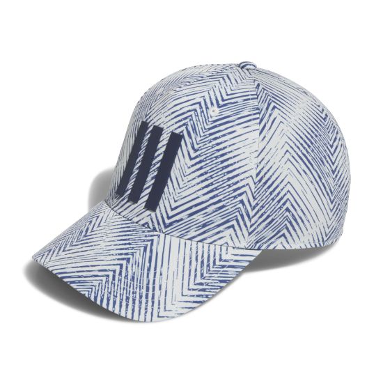 adidas Men's Tour 3 Stripe Print Crystal Jade Golf Cap Front View