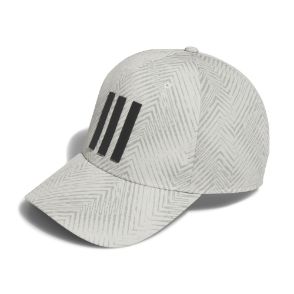 adidas Men's Tour 3 Stripe Print Silver Pebble Golf Cap