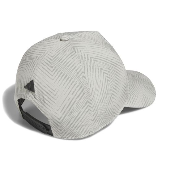 adidas Men's Tour 3 Stripe Print Silver Pebble Golf Cap Back View