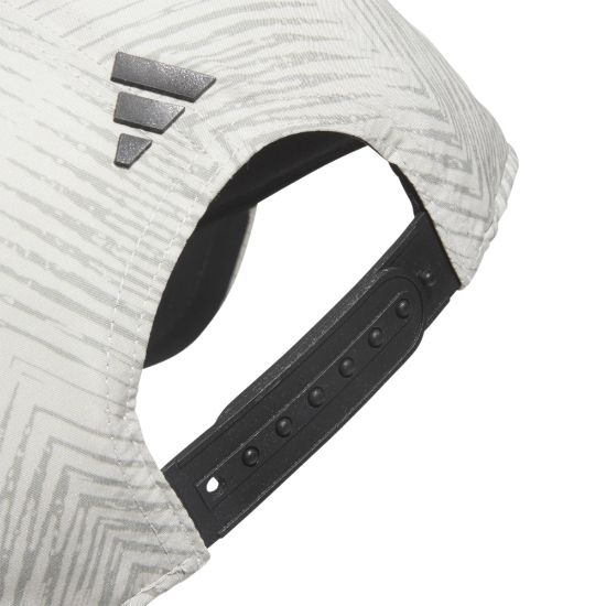 adidas Men's Tour 3 Stripe Print Silver Pebble Golf Cap Back View