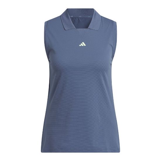 adidas Ladies Ultimate Twistknit Preloved Ink Golf Polo Shirt Front View