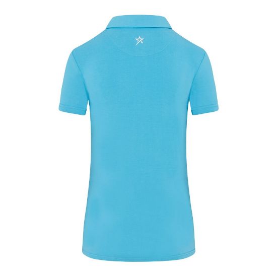 Swing Out Sister Ladies Lisa Blue Golf Polo Shirt Back View