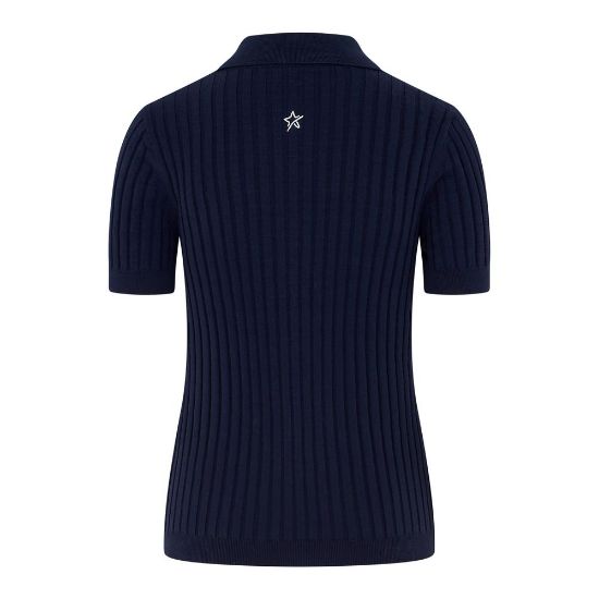 Swing Out Sister Ladies Abigail Navy Golf Sweater Back View
