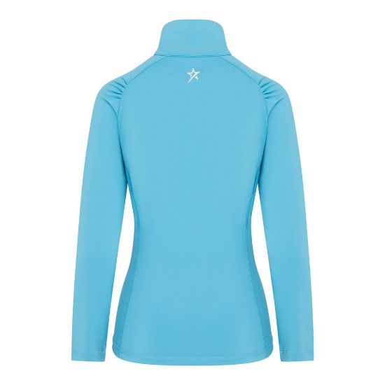 Swing Out Sister Ladies Celeste Blue Golf Mid Layer Back View