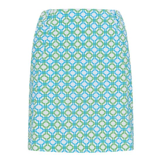 Swing Out Sister Ladies Lucy Blue & Emerald Golf Skort Front View