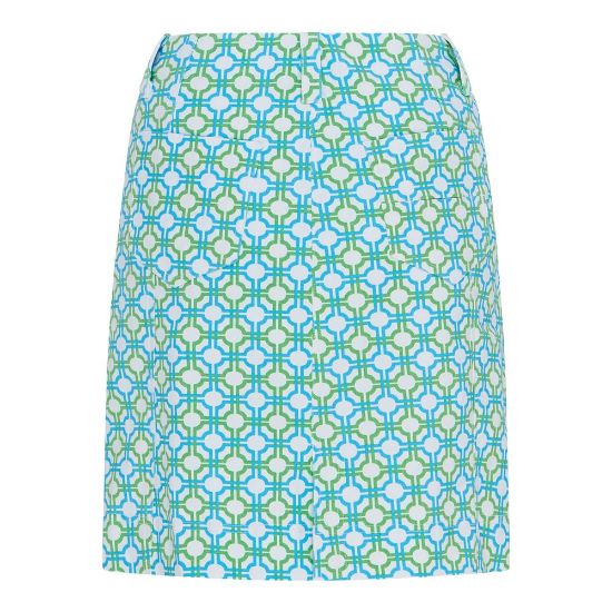 Swing Out Sister Ladies Lucy Blue & Emerald Golf Skort Back
