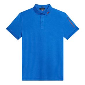 J.Lindeberg Men's Tour Tech Nautical Blue Melange Golf Polo Shirt