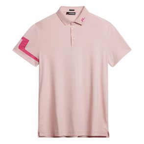 J.Lindeberg Men's Heath Regular Fit Pink Golf Polo Shirt