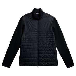 J.Lindeberg Men's Martino Quilt Hybrid Black Golf Jacket