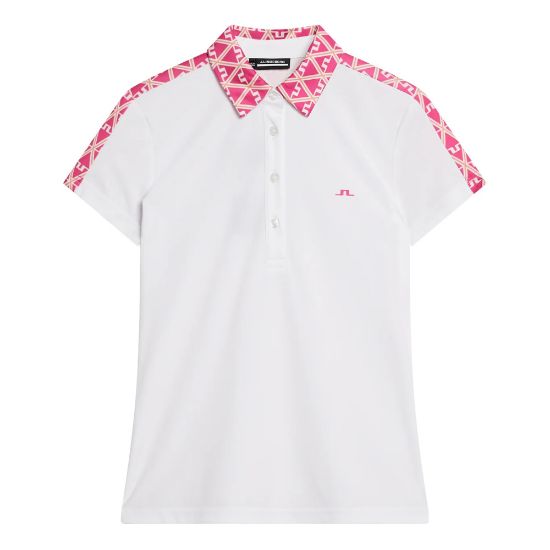 J.Lindeberg Ladies Cara White Golf Polo Shirt Front View
