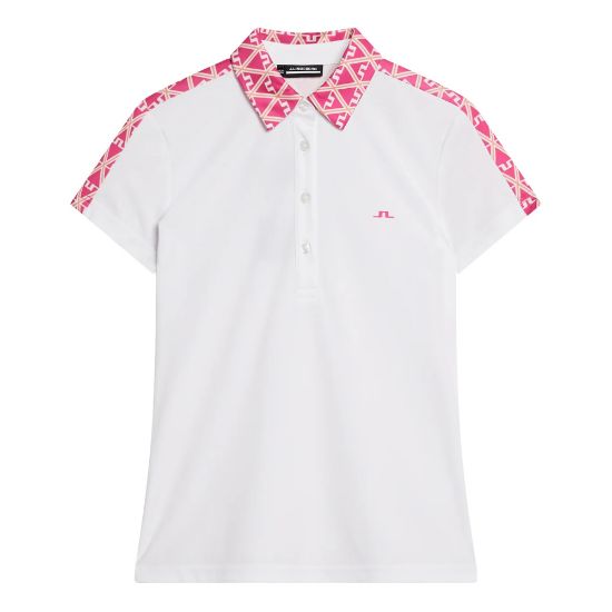 J.Lindeberg Ladies Cara White Golf Polo Shirt