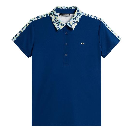 J.Lindeberg Ladies Cara Blue Golf Polo Shirt Front View