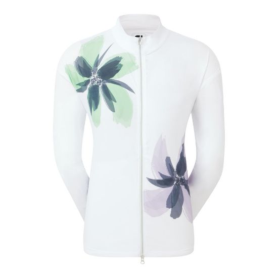 FootJoy Ladies Woven White Golf Mid Layer Front View