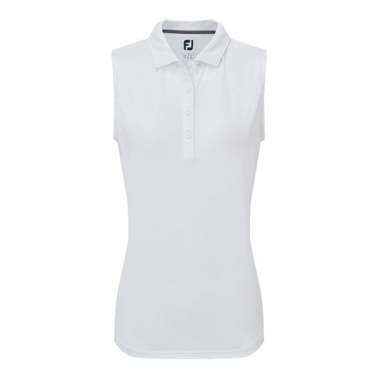 FootJoy Ladies Meshback Lisle White Golf Polo Shirt
