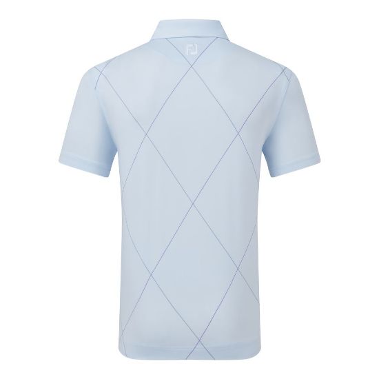 FootJoy Men's Raker Print Lisle Mist Golf Polo Shirt Back