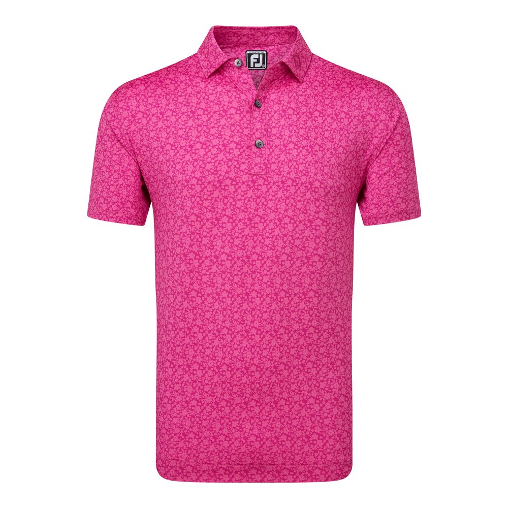 FootJoy Men's Painted Floral Lisle Golf Polo Shirt