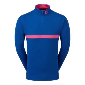 FootJoy Men's Inset Stripe Chill-Out Deep Blue/Berry Golf Pullover