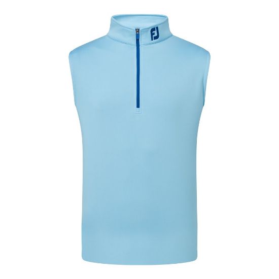 FootJoy Men's 1/2 Zip Blue Sky Golf Vest Front View