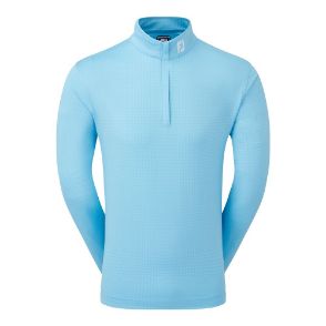 FootJoy Men's Glen Plaid Print Chill-Out Blue Sky Golf Pullover