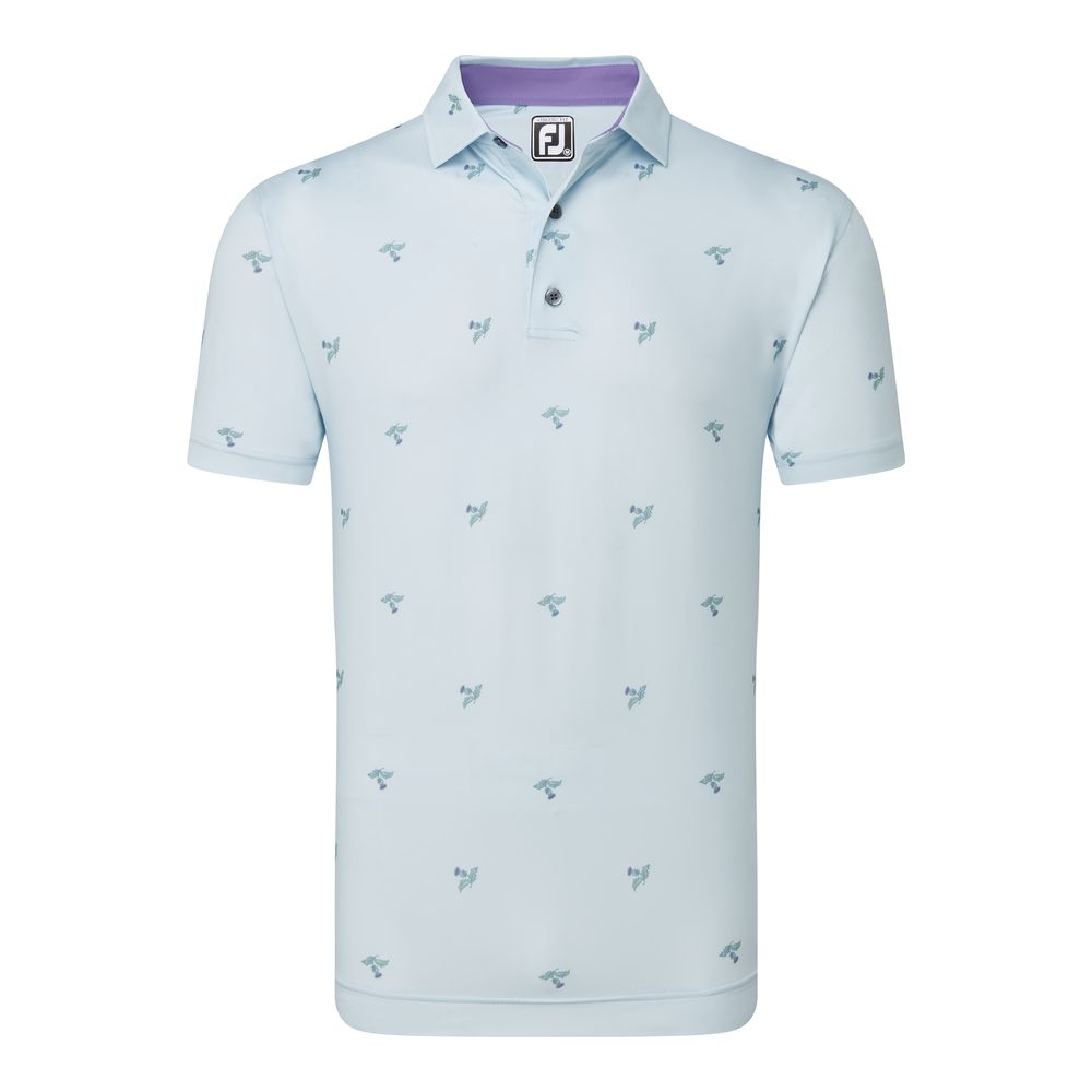 FootJoy Men's Thistle Print Lisle Golf Polo Shirt