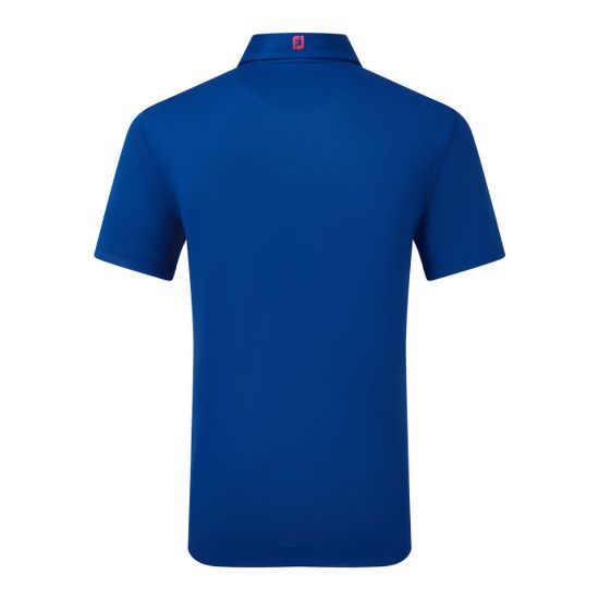 FootJoy Men's Stretch Pique Solid Deep Blue Golf Polo Shirt Back