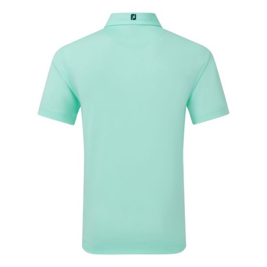 FootJoy Men's Stretch Pique Solid Sea Glass Golf Polo Shirt Back