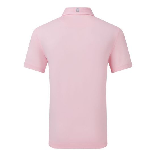 FootJoy Men's Stretch Pique Solid Light Pink Golf Polo Shirt Back
