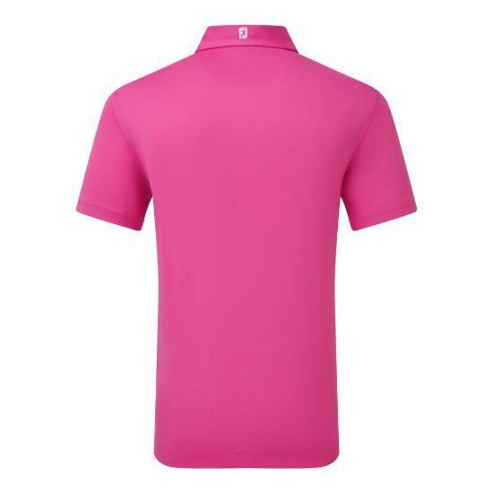 FootJoy Men's Stretch Pique Solid Hot Pink Golf Polo Shirt Back