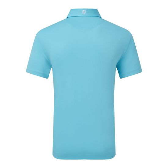  FootJoy Men's Stretch Pique Solid Riviera Blue Golf Polo Shirt Back
