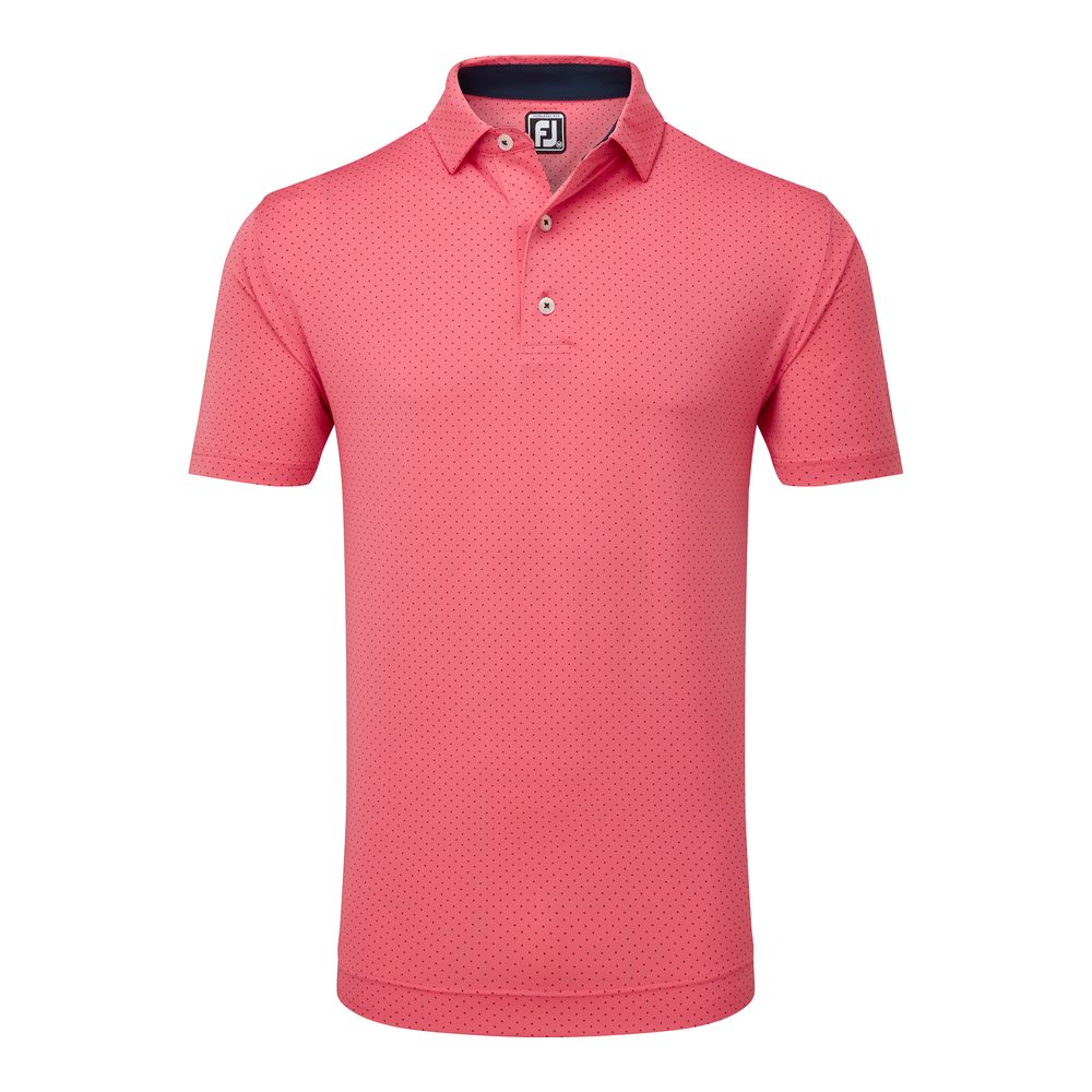 FootJoy Men's Stretch Lisle Dot Print Golf Polo Shirt