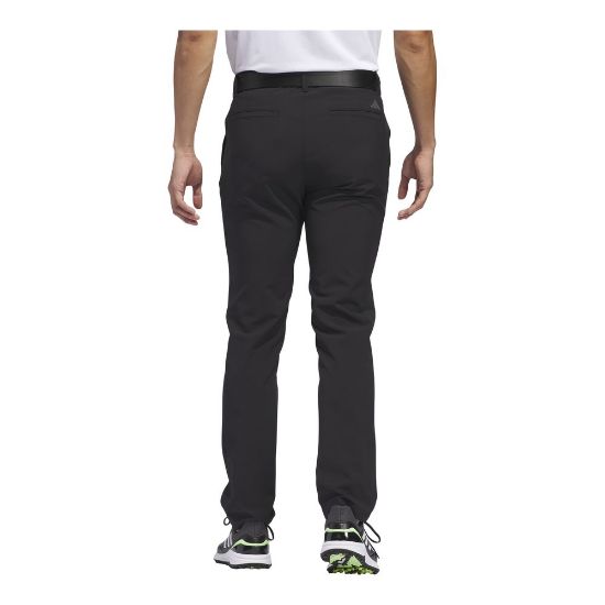 Model wearing adidas Men's Ultimate 365 Tapered Black Golf Pants Back View
